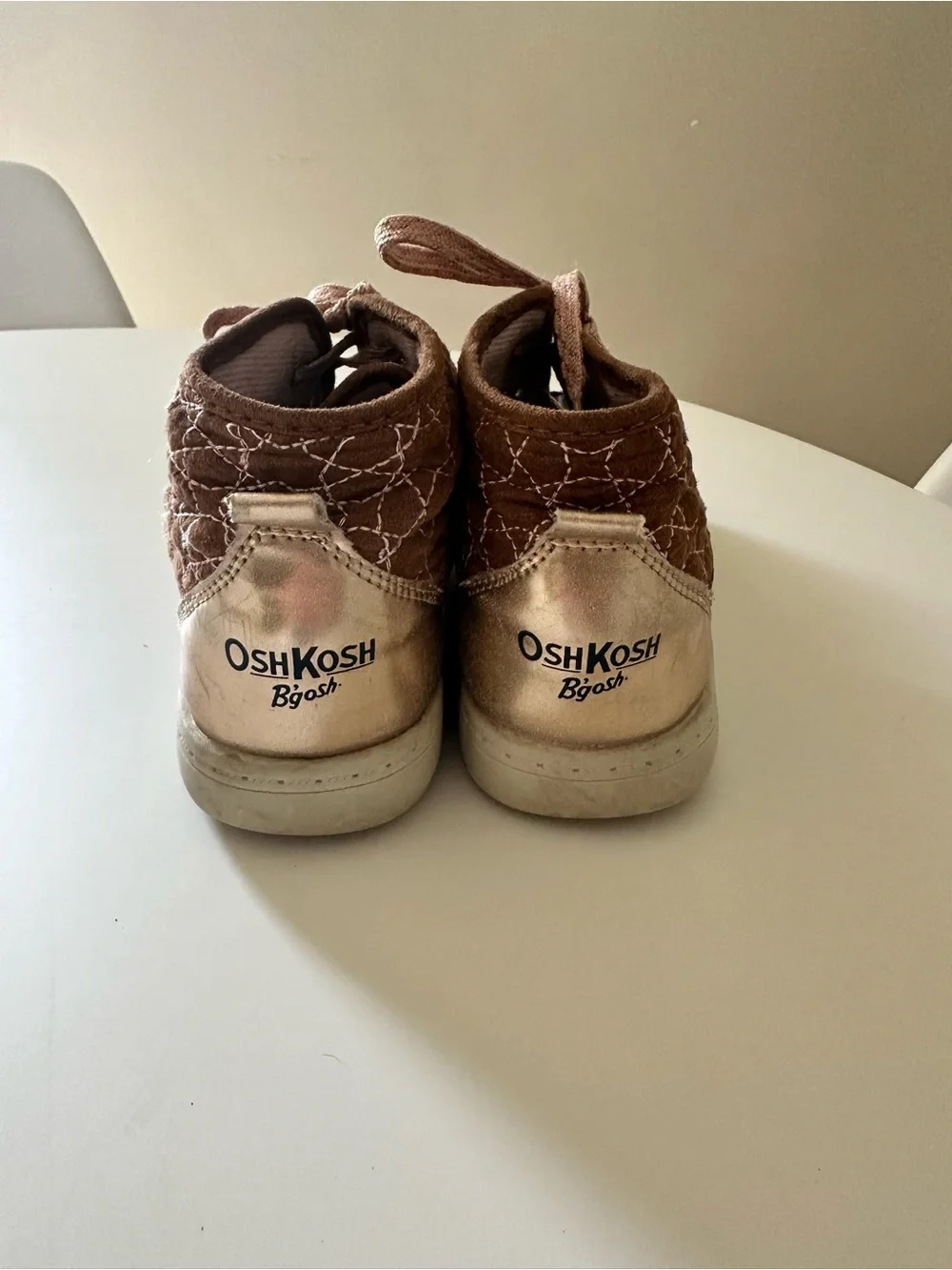 Kids Brown & Navy Blue High-Top Duck Sneakers
